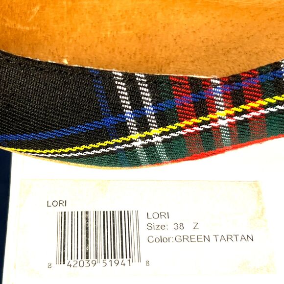 Matiko Lori Slingback Flats Green Tartan Women’s 7.5 / EU 38 Pointed Toe NIB - Picture 6 of 8